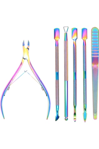 Wezone 6 Lık Çok Amaçlı Tırnak Bakım Seti, Paslanmaz Çelik, Gümüş Renk, 15x10x5cm Boyutlarında