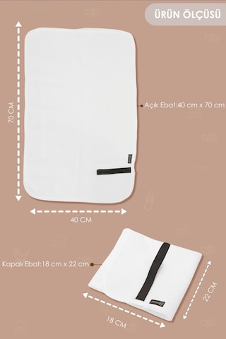 Mordesign Bebek Alez Alt Açma, Sıvı Geçirmez Alez Alt Değiştirme, 3'lü Bakım Örtüsü Basic Serisi, Beyaz Zg10181