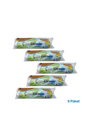 Canhome Mavi Orta Boy 55 x 60 CM 30 Litre Çöp Torbası Poşeti - 20 Adetlik 5 Rulo