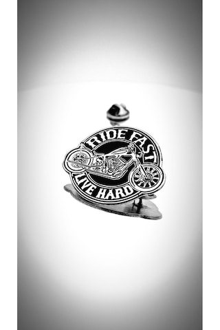 Yörük Tasarım Rıde Fast & Live Hard Motorcu Rozeti Gümüş