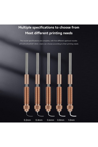 Jeemson Ender-3 V3/k1c/k1 Max Uyumlu 1.0mm Çelik Kaplı Bakır Entegre Nozzle - 3d Yazıcı Parçası