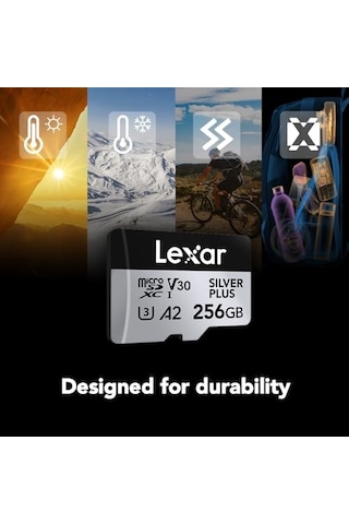 256 Gb Profesyonel Silver Plus Microsdxc Hafıza Kartı W/sd Adaptör, Uhs-ı, C10, U3, V30, Full-hd Ve 4k Video, 205/150 Mb/s'ye Kadar Okuma/yazma, Videografçılar, Oyuncular Lmssıpl256g-bnanu