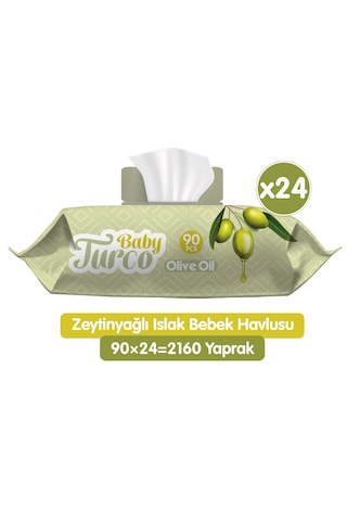 Baby Turco Zeytinyağlı Islak Bebek Havlusu 24 x 90'lı 2160 Yaprak