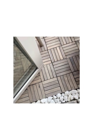 Akasya Ahşap Yer Karosu, Organik Beyaz 30x30 Cm, 10'lu Paket, 0.9 M² Yer Kaplama
