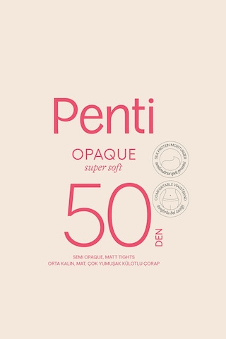 Penti Siyah 2'li Opak 50 Külotlu Çorap-Pentilicious