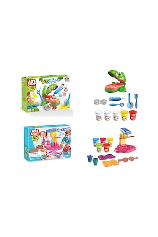 Dinozor Dişçi Oyun Hamur Set + Dondurma Oyun Hamur Seti