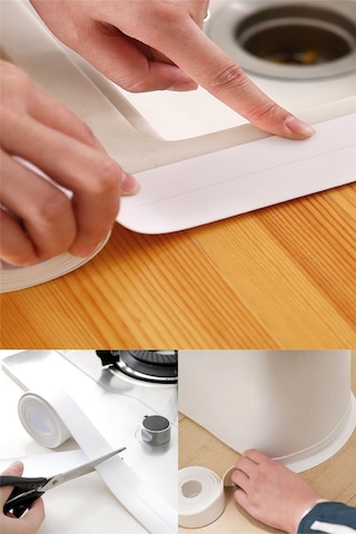 3,2 Mt Gri Renk Su Sızdırmaz Geçirmez Bant Lavabo Küvet Tezgah Kenar Banyo Mutfak Pencere Yalıtım