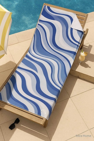 Unisex Desenli Baskılı Deniz Plaj Havlusu Dalga Desen 70x140 Cm - Seçenek: 26 Çok Renkli