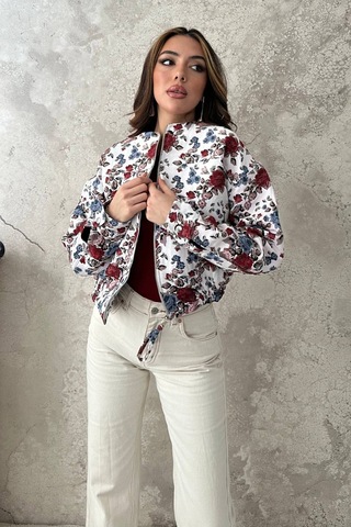 Alemdarshop Beyaz Bomber Ceket