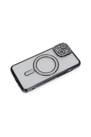 Gld-spt- Newface Apple Uyumlu iPhone 13 Kılıf Joke Simli Magneticsafe Kılıf - Siyah