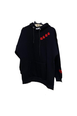 Madame Sare Kalpli Nakışlı Sweatshırt Şardonlu Premium Siyah