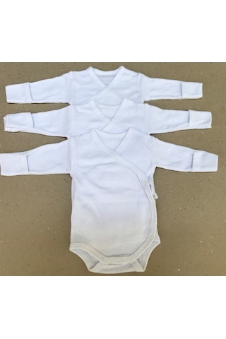 Özdemirlitekstil Bebelino Çıtçıtlı Badi Kruvaze (3'Lü Paket) (456373120) Beyaz