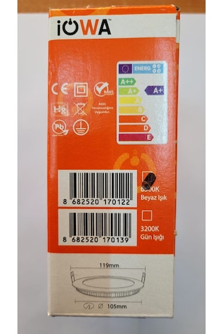 İowa 6w Slim Led Panel Spot 2li Paket