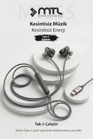 Type-c Mıknatıslı Stereo Kulaklık Şarj Girişli Tak Çalıştır Oyuncu - Yüksek Ses Kalitesi Mt255 00