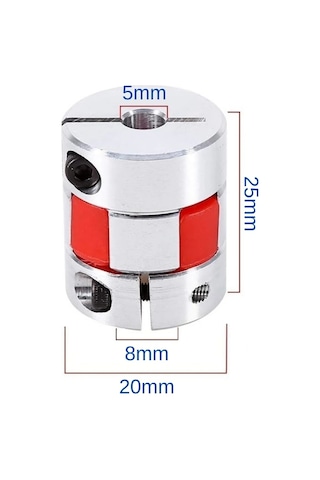 5x5mm Esnek Şaft Kaplini 3d Printer Yazıcı D20l25