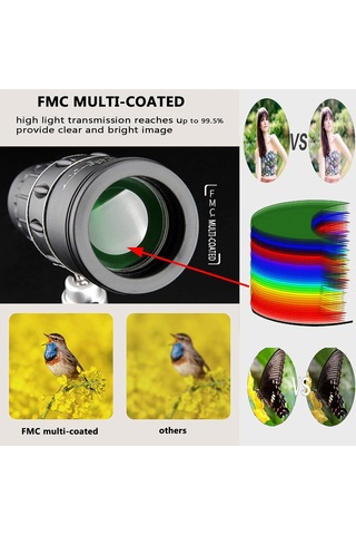 40x60 Telescope Monocular Cep Telefonu İçin Gece Görüşlü İkili Odak Dürbünleri