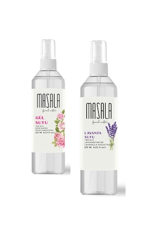 Masala %100 Doğal Yağlı Saf Gül + Lavanta Suyu 2 x 125 ML