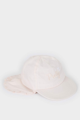 DeFacto Kız Bebek Nakışlı Ense Korumalı Pamuklu Cap Şapka D8385A525SMPN1 Pembe