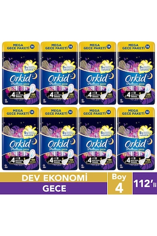 Orkid Platinum Hijyenik Ped Gece Extra 112 Adet Anne Kız Paketi (