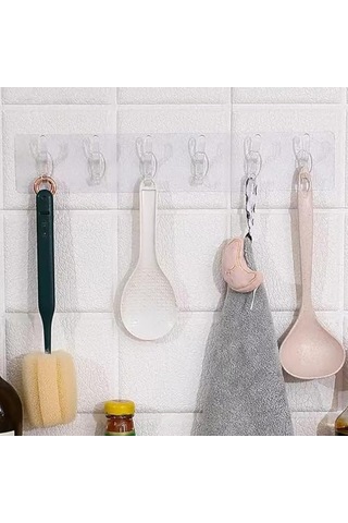 Adet Şeffaf Duvar Askısı 5 Li Iz Bırakmayan Güçlü Yapışkanlı Askı Kapı Arkası Banyo Mutfak Düzenleyici Kan Çok Renkli