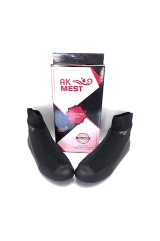 Deritarz Hakiki Deri Termal Karnili Comfort Çorap Mest Siyah