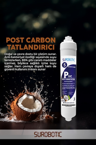 Su Arıtma Uyumlu Tatlandırıcı Coconut Bazlı Post Carbon Filtre