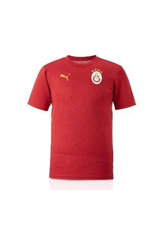 Galatasaray Lisanslı Sıfır Yaka Kırmızı A Takım Antrenman T-shirt + Şal Kaşkol Set Hediyelik Ahşap Kutulu Kırmızı - Lacivert