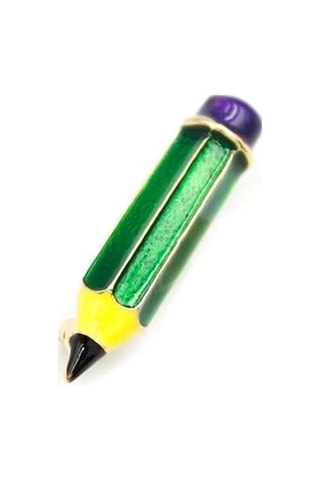 Kurşun Kalem Broş - Yeşil Çok Renkli