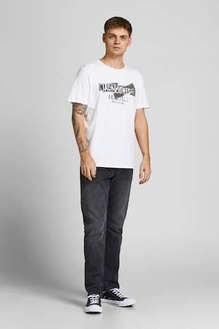 Jack & Jones Erkek Baskılı Bisiklet Yaka T-Shirt 63412205944 Ekru-Ekru