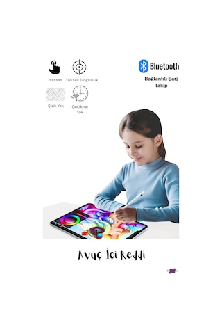 Apple Uyumlu iPad 10,9 10.nesil Avuç Içi Reddetmeli Dokunmatik Fuchsia Özel Çizim Ve Yazı Kalemi