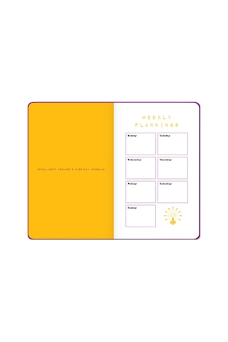 Idea Collector 13x21cm 80 Yaprak Lastikli Planner Planlayıcı Çizgili Mor Not Defteri 60 Gram