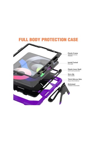 Apple iPad Uyumlu Pro 11 2020 Kılıf Griffin Tablet Kapak - Mor Arka Kapak