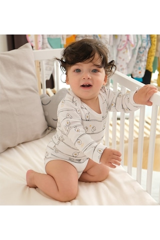 Owlishop Owli Bebek Body Uzun Kol Early Birds Beyaz