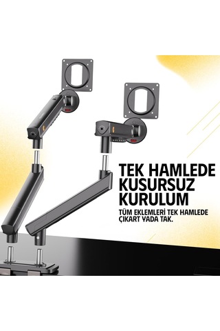 Lexroo North Bayou A5c 17-32 İnch Çift Kol 2-9 Kg Vesa Uyumlu Monitör Standı