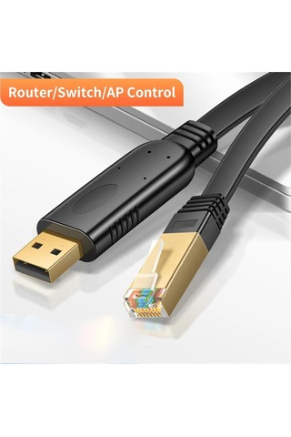 Usb - Rj45 Konsol Kablosu Rs232 Seri Adaptör Rj 45 8p8c Usb Konsol Kablosu Bilgisayar Anahtarı Yönlendirici Sunucu Dönüştürücüsü 1.8m, Pl2303