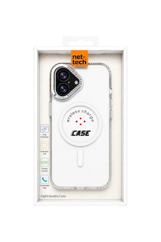 Nettech Apple İphone 11 Uyumlu Nt-n118 Taşlı Seri Arka Koruma Kılıf - Gold