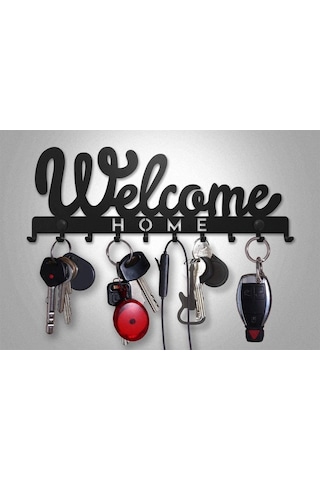 Metal Anahtar Askılığı Welcome Dekoratif Anahtarlık