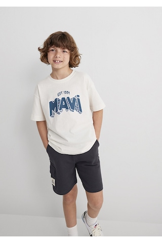 Mavi Oversize Kırık Beyaz Erkek Çocuk T-shirt M6610339-70057 Kırık Beyaz