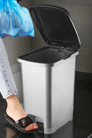25 Lt Pedallı Slim Çöp Kovası Antrasit