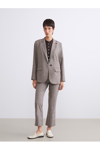 Lcw Vision Bej Ekose Kadın Blazer Ceket