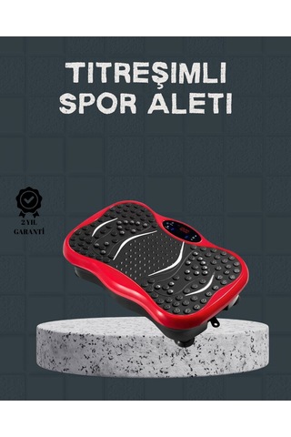 Titreşimli Egzersiz Platformu Evde Spor Ve Kas Aktivasyonu Kırmızı
