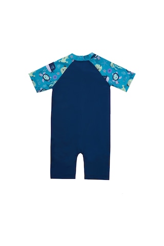 Uv Korumalı Kısa Kollu Tulum Bebek Çocuk Yüzücü Mayo 1910 Açık Lacivert Açık Lacivert