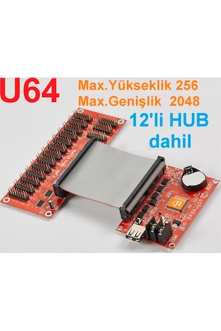 Hd-u64 Led Panel Kontrol Kartı Beyaz - Kırmızı