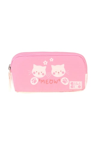 Calacilo Kız Çocuk İlkokul Kalem Çantası - Kedi Baskılı Pembe Renk Cat - C4040 Pembe - Beyaz
