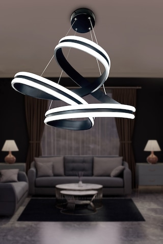 Luna Çift Yönlü Yüksek Işık Modern Led Avize Siyah