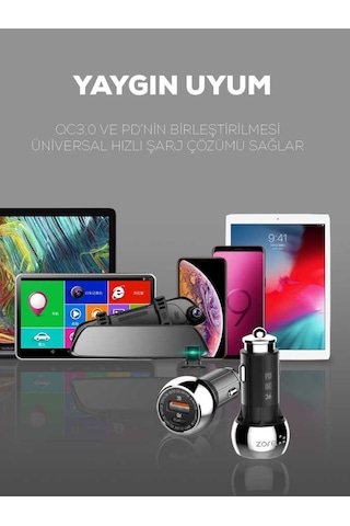 Zore Zr-C1 Type-C 2 in 1 Araç Şarj Seti