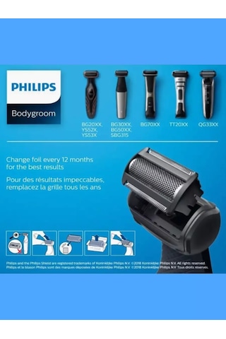 Philips Vücut Trimmer Tt2000/43 İçin Değiştirilebilir Tıraş Ağı 199930317