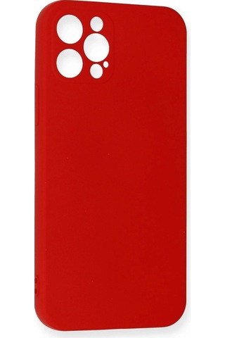 Apple iPhone Uyumlu 12 Pro Max Kılıf Nano İçi Kadife Silikon - Kırmızı