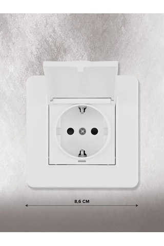 Arte Milano Teklü İç Yuvalı Topraklamalı Kapağı Olan Priz 343354749 Set16-1-41-1 White