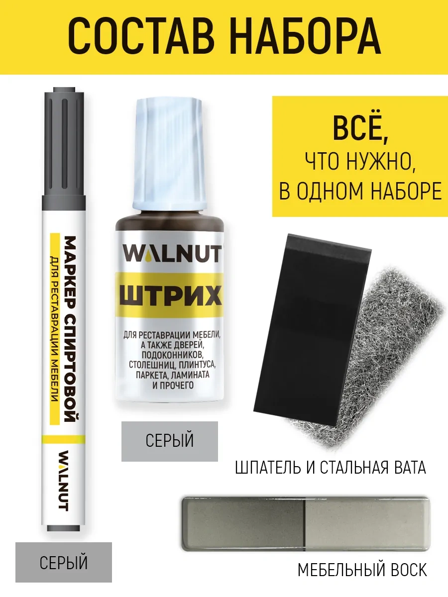 Walnut Mobilya Yenileme Seti 66856927 Gri